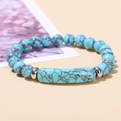 8mm Pink Crystal Bead Bracelet – Natural Stone Stretch Bracelet with Stainless Steel Accessories