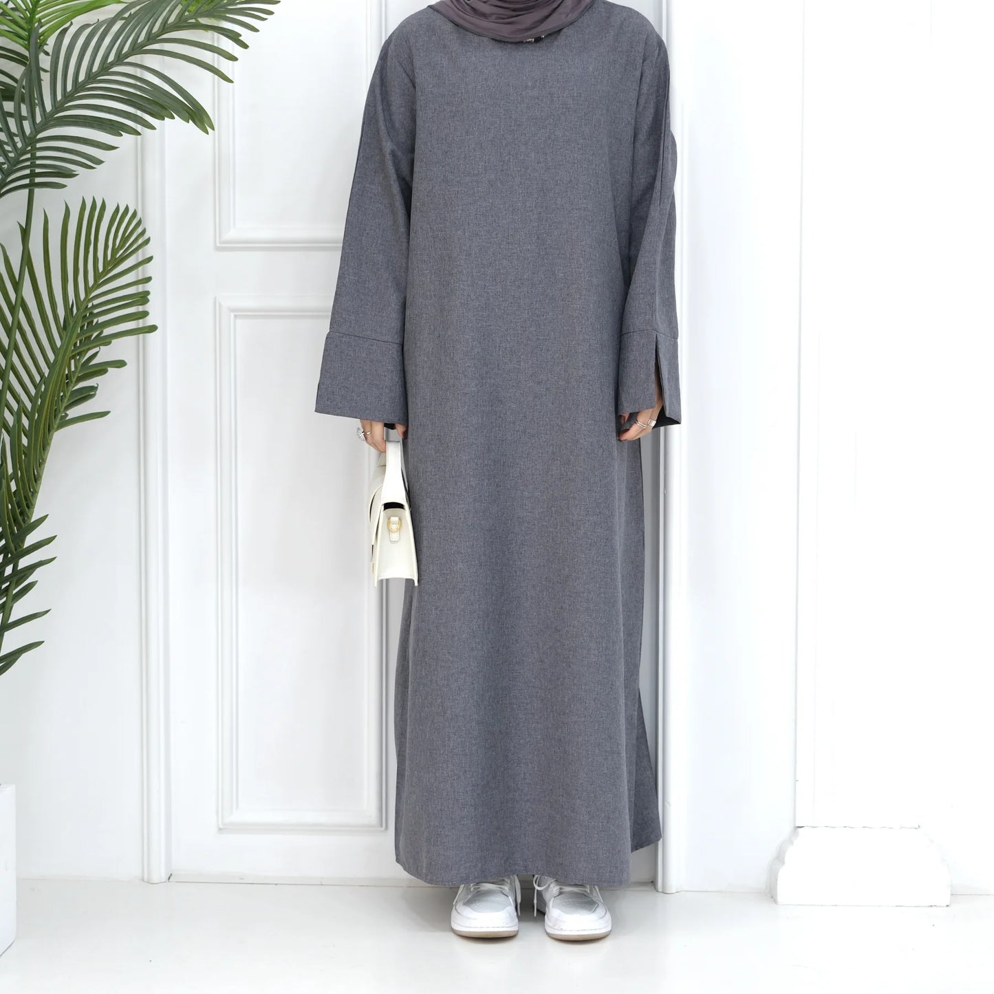 Modest Linen Abaya – Simple Closed Muslim Dress for Women | Islamic Clothing, Traditional Tunisian Style Fatima