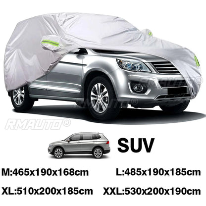 Universal SUV Full Car Cover | Windproof, UV Protection, Dustproof, Waterproof for All-Weather Use (M/L/XL/XXL)