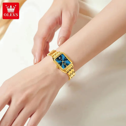 OLEVS 5616 Women’s Luxury Watch - Stainless Steel Strap, Waterproof Quartz Wristwatch with Roman Numerals & Calendar