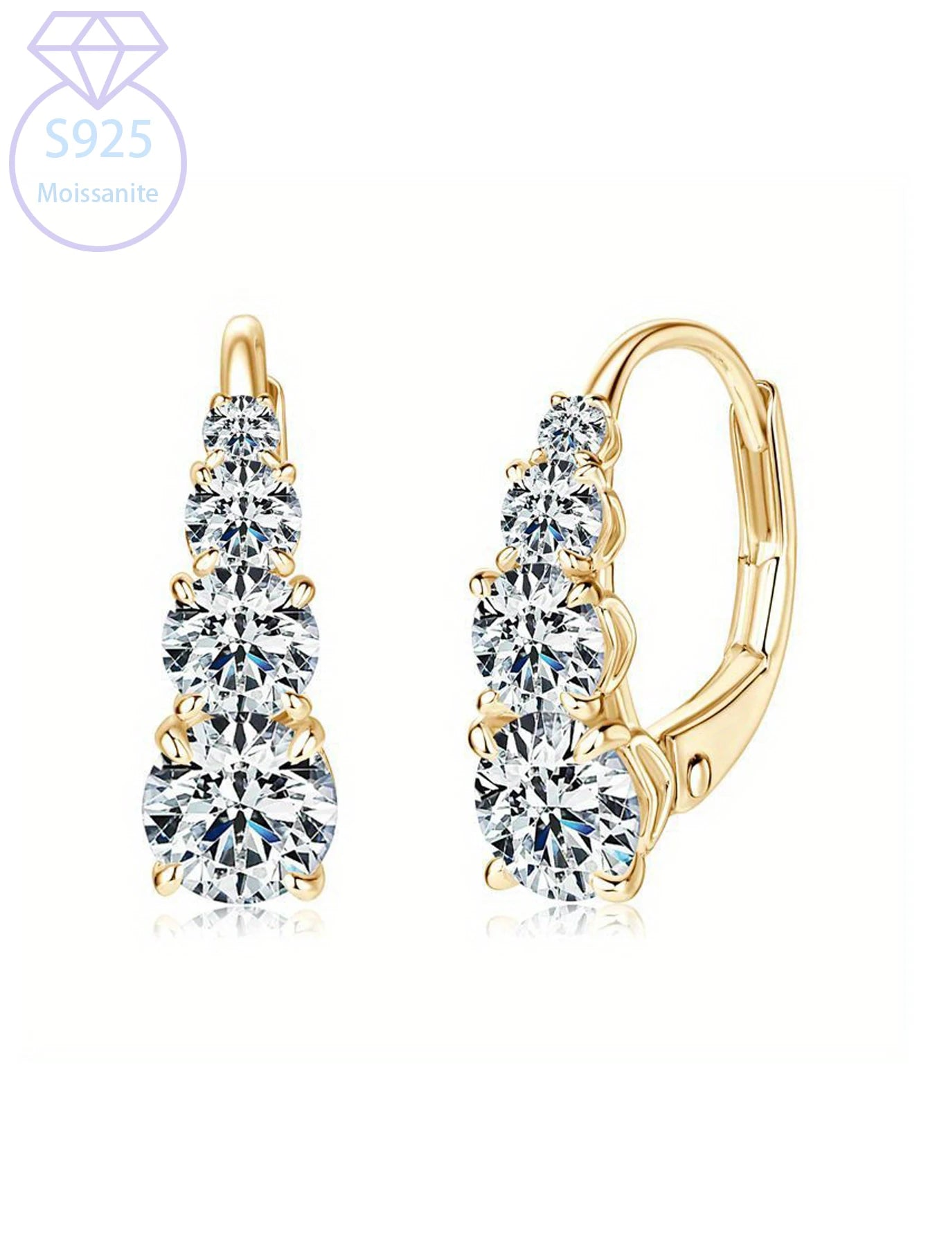 Elegant Moissanite Earrings | D/VVS Round Heart GRA Cut 925 Sterling Silver Unique Design Ellie