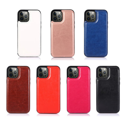 Mobile Phone Case PU Leather Card Holder Wallet for iPhone Multifunctional Flip with Stand Cell Phone Case