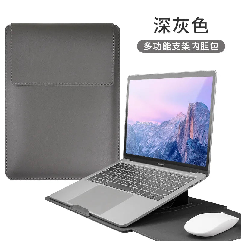 3-in-1 Laptop Bag with Stand & Mouse Pad | PU Leather Laptop Sleeve Case for 11-16 Inch Notebooks | Stylish & Portable Cover