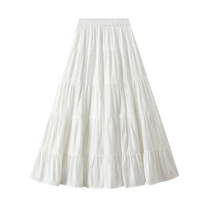 Women’s Cotton Linen Summer A-Line Skirt | Solid Patchwork Design, Lined, Casual Style for Ladies Liza