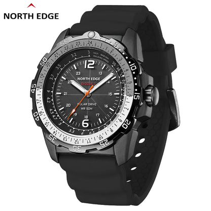 North Edge Evoque 2 Solar-Powered Waterproof Watch – Luminous Men’s Watch with Speed Measurement