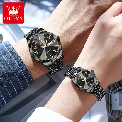 OLEVS 9970 Fashion Quartz Watches: Affordable Business Wrist Watches for Men & Women | Perfect Couple Gift Set