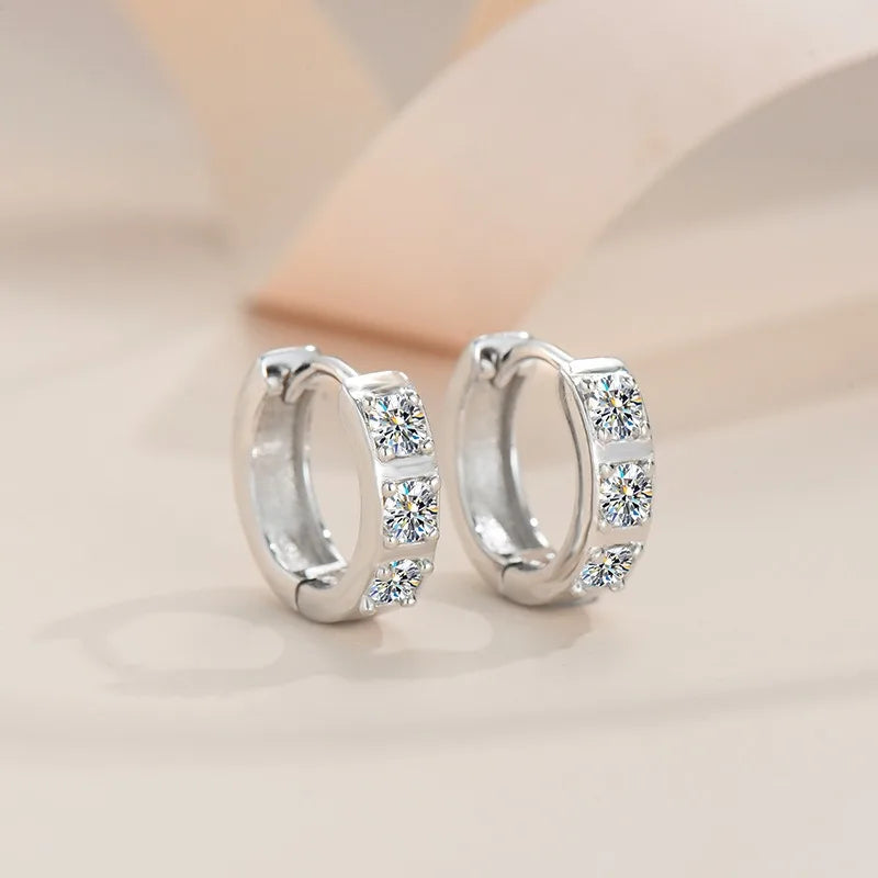 GRA Certified 925 Sterling Silver Moissanite Stud Earrings – 0.1ct Round Cut Diamond Fine Jewelry for Women Carly