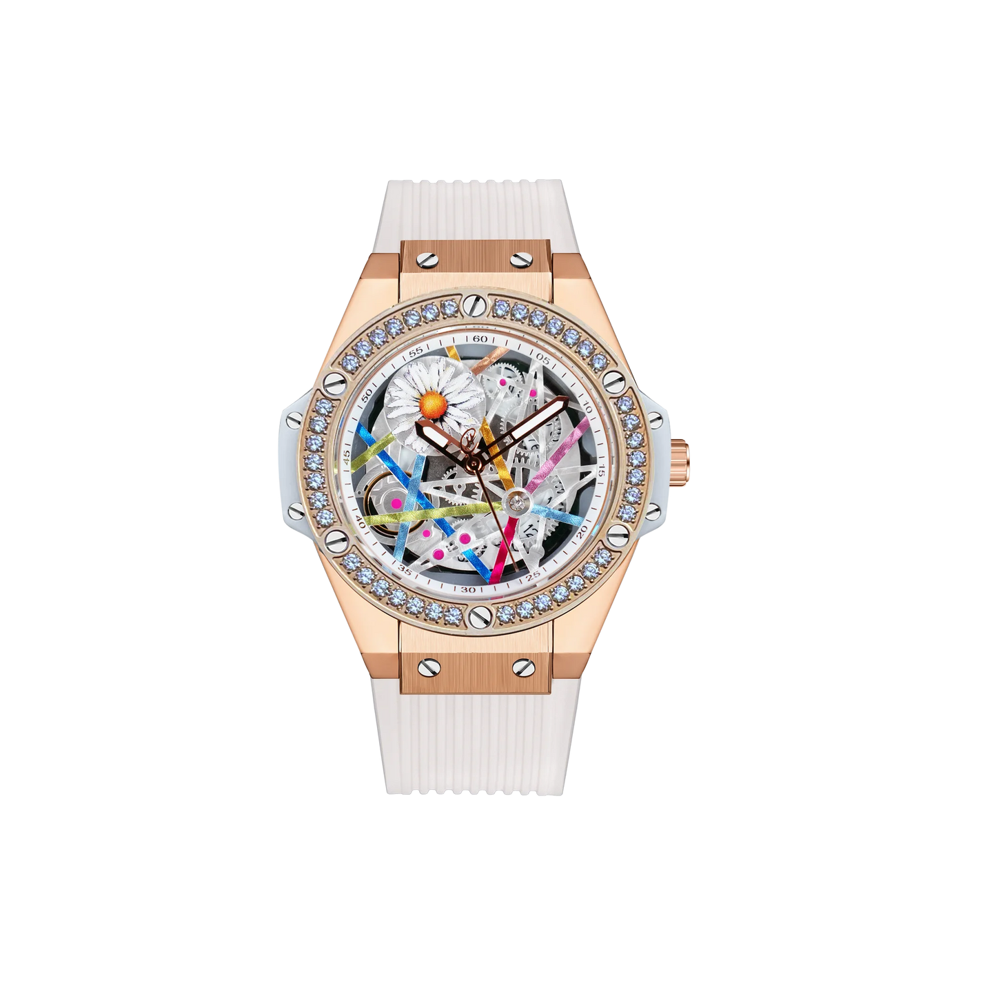 HANBORO Women’s Sunflower Quartz Watch | Diamond Dial, Colorful Design, Light Luxury Style Hermione