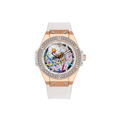 HANBORO Women’s Sunflower Quartz Watch | Diamond Dial, Colorful Design, Light Luxury Style Hermione