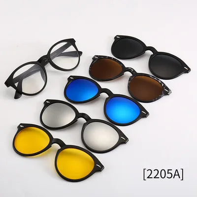 5-in-1 Polarized Magnetic Clip-On Sunglasses for Men & Women – Optical Frame with Magnet Clip-On Sun Glasses Robb