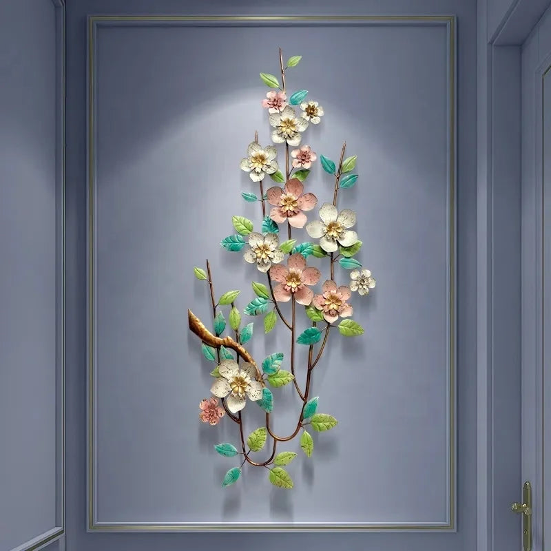 Chinese Style Wrought Iron Wall Hanging – Decorative Pendant for Living Room and Porch Decoration