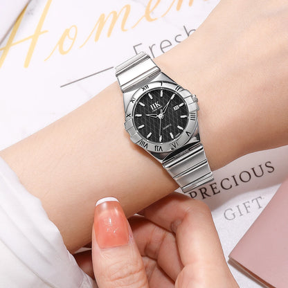 Stylish IIK GB990L Women's Wristwatch – Waterproof Quartz Stainless Steel Watch in Blue, Pink, White, and Black Marilla