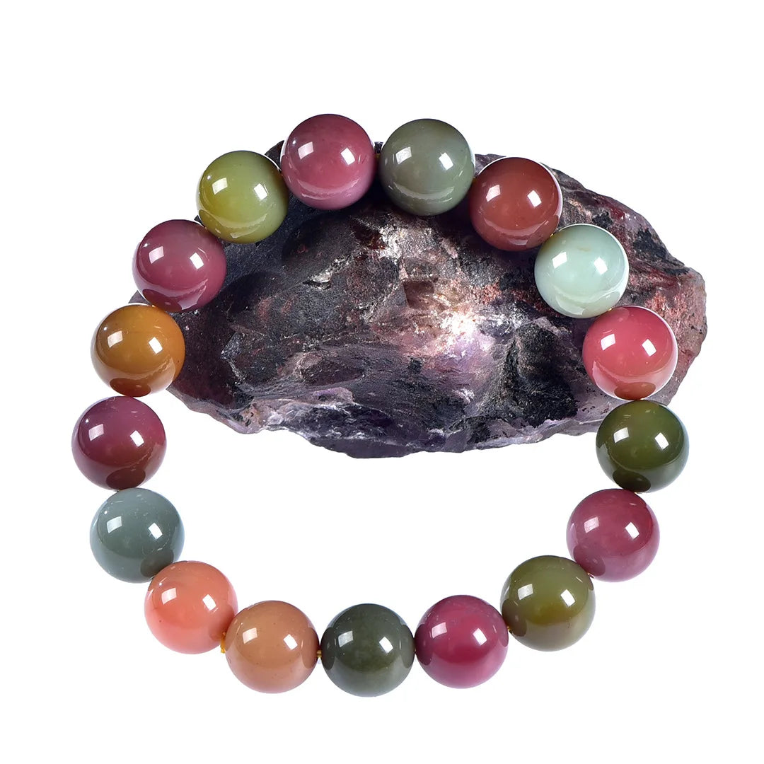 Yanyuan Agate Bracelet – Multi-Circle Southern Red Beads in Candy Colors | Old Village Head Design