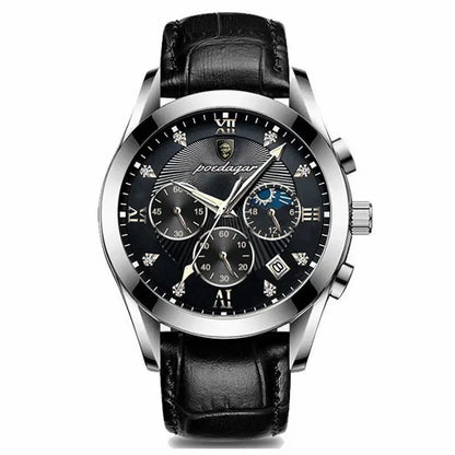 POEDAGAR 820 Men's Sport Watch – Genuine Leather Quartz Wristwatch, Waterproof, Luminous, and Stylish Relojes Para Hombre Olivier