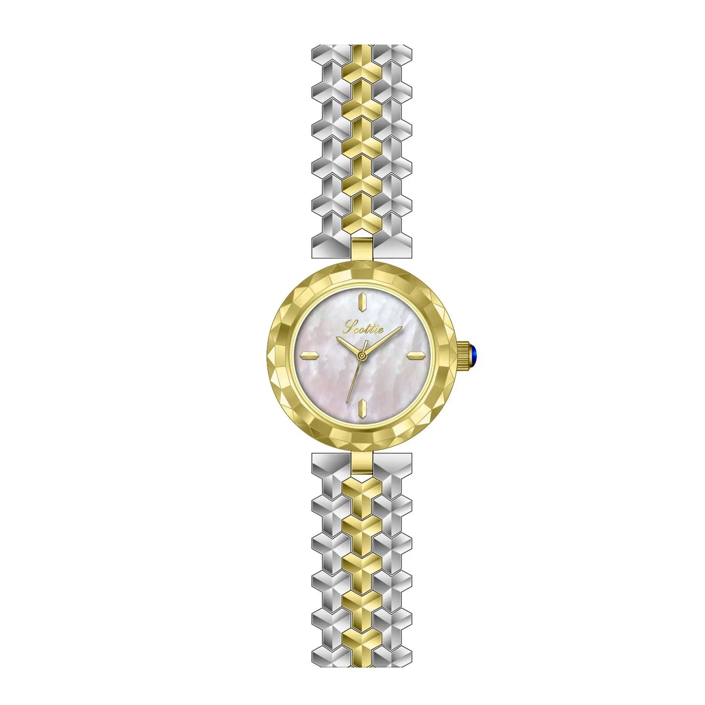 Scottie 9727 Women’s Luxury Watch – Waterproof Stainless Steel Round Quartz Watch| Elegant Small Dial Design