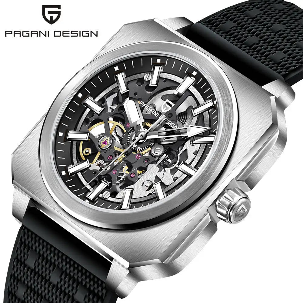 PAGANI DESIGN 1791 Skeleton Men’s Luxury Watch – Automatic Mechanical Sapphire Glass 5ATM Waterproof