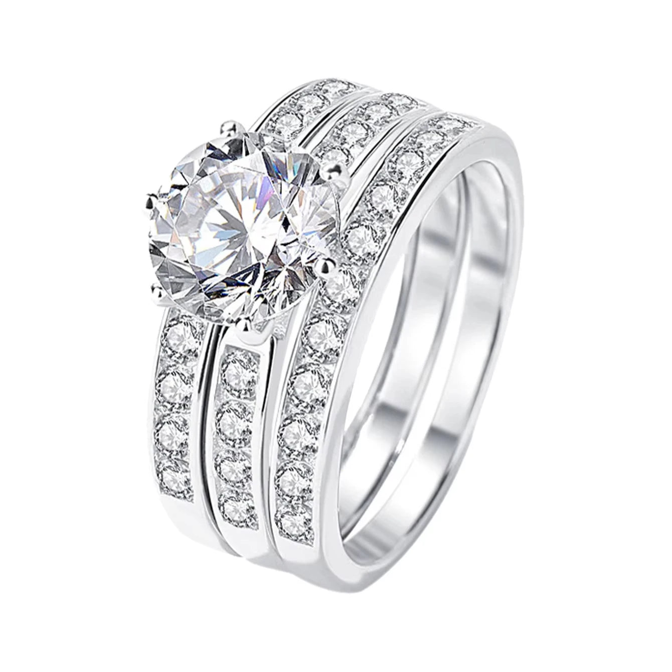 Elegant S925 Sterling Silver Moissanite Wedding Ring | 2CT Colored Gemstone | Durable Jewelry for Lasting Love