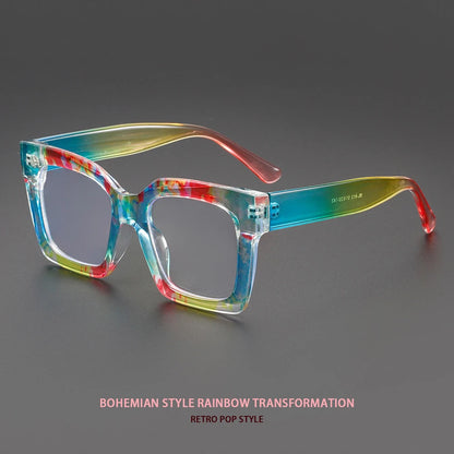 Vintage Square Glasses Frame – Trendy Designer Blue Light Blocking Eyeglasses for Men & Women Payton