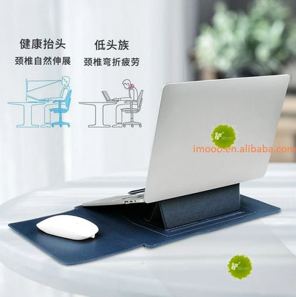 3-in-1 Laptop Bag with Stand & Mouse Pad | PU Leather Laptop Sleeve Case for 11-16 Inch Notebooks | Stylish & Portable Cover