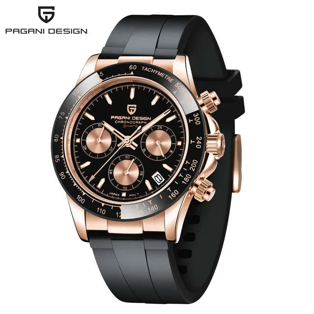 PAGANI DESIGN 1664 – Men's Luxury Quartz Chronograph Watch, Waterproof Business Sport Wristwatch with Date Function