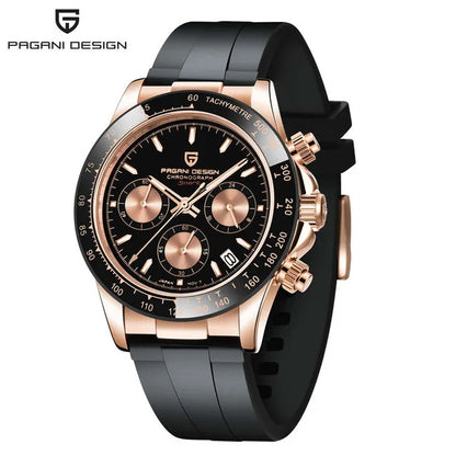 PAGANI DESIGN 1664 – Men's Luxury Quartz Chronograph Watch, Waterproof Business Sport Wristwatch with Date Function
