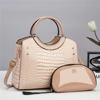 Trendy PU Leather Handbag Set for Women – Stylish Tote Bag Karina