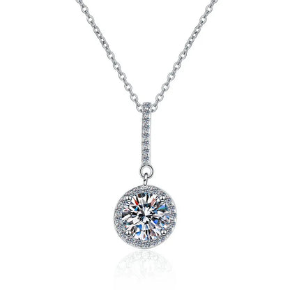 Fine Jewelry: Valentine’s Gift S925 Sterling Silver Necklace with Pink VVS1 Moissanite Diamond Pendant