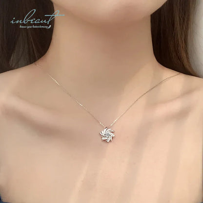925 Silver Windmill Pendant Necklace – 1 Carat D-Color Moissanite, Brilliant Cut, Diamond-Tested Fine Jewelry for Women Amalia