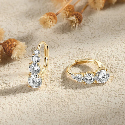 Elegant Moissanite Earrings | D/VVS Round Heart GRA Cut 925 Sterling Silver Unique Design Ellie