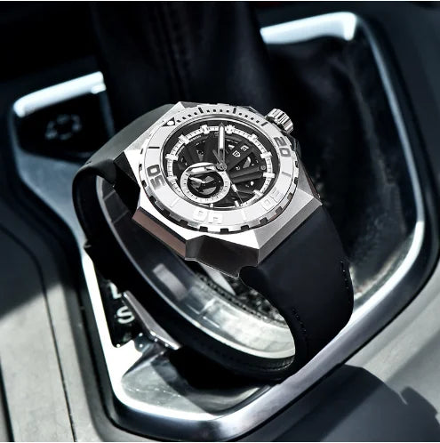 PAGANI DESIGN PD‑YS007 Men’s Automatic Mechanical Watch | Large Dial Calendar Wristwatch, Stainless Steel Luxury Timepiece