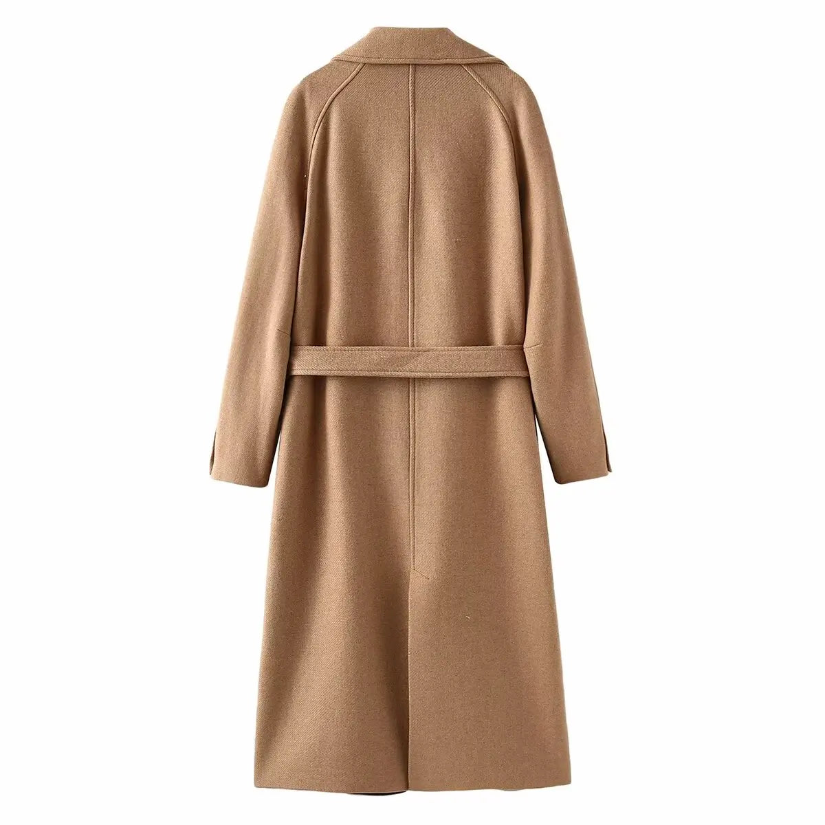 Elegant Long Sleeve Fall Overcoat – Women's Belted Vintage Coat Audrey