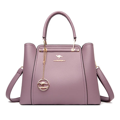 Luxury Leather Handbags for Women - Designer 3-Layer Shoulder & Crossbody Bags, Large Capacity Customized Tote