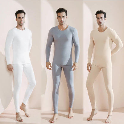 Men's Winter Thermal Underwear Set – Soft, High-Stretch, Thick, Warm O-Neck Tights for Maximum Comfort