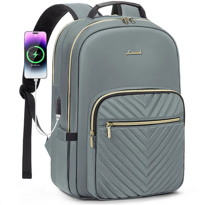 Waterproof Nylon Laptop Backpack for Women & Girls - 15.6 & 17-Inch College, School, Travel, and Business Bag