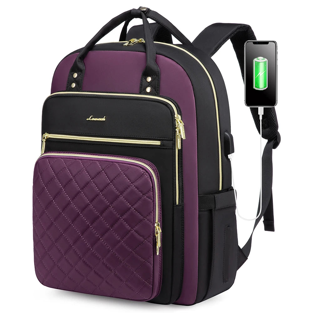 LOVEVOOK Fashion Travel Backpack | Water-Resistant, Multi-Pocket College Bookbag for Women, Fits 15.6" & 17" Laptops