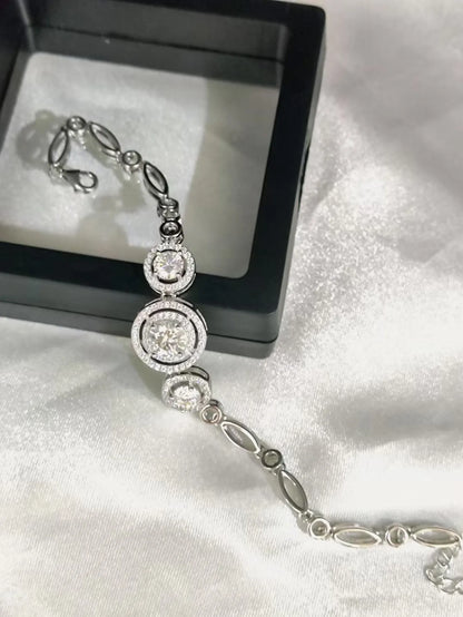 S925 Silver 2-Carat Moissanite Round Bead Bracelet Leslie