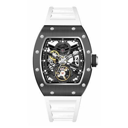 Luxury Men's Automatic Mechanical Watch – 30M Waterproof, Hollow Dial, Luminous Display, Silicone Strap & Power Reserve