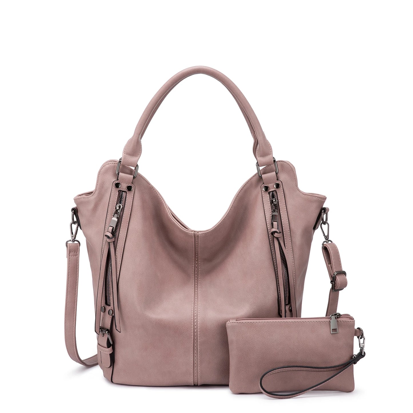 Realer Women’s PU Leather Handbags – Fashionable Hobo Shoulder Bags, Large Tote Purse for Women Angeli