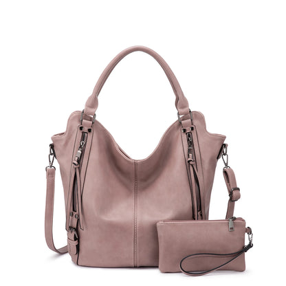 Realer Women’s PU Leather Handbags – Fashionable Hobo Shoulder Bags, Large Tote Purse for Women Angeli