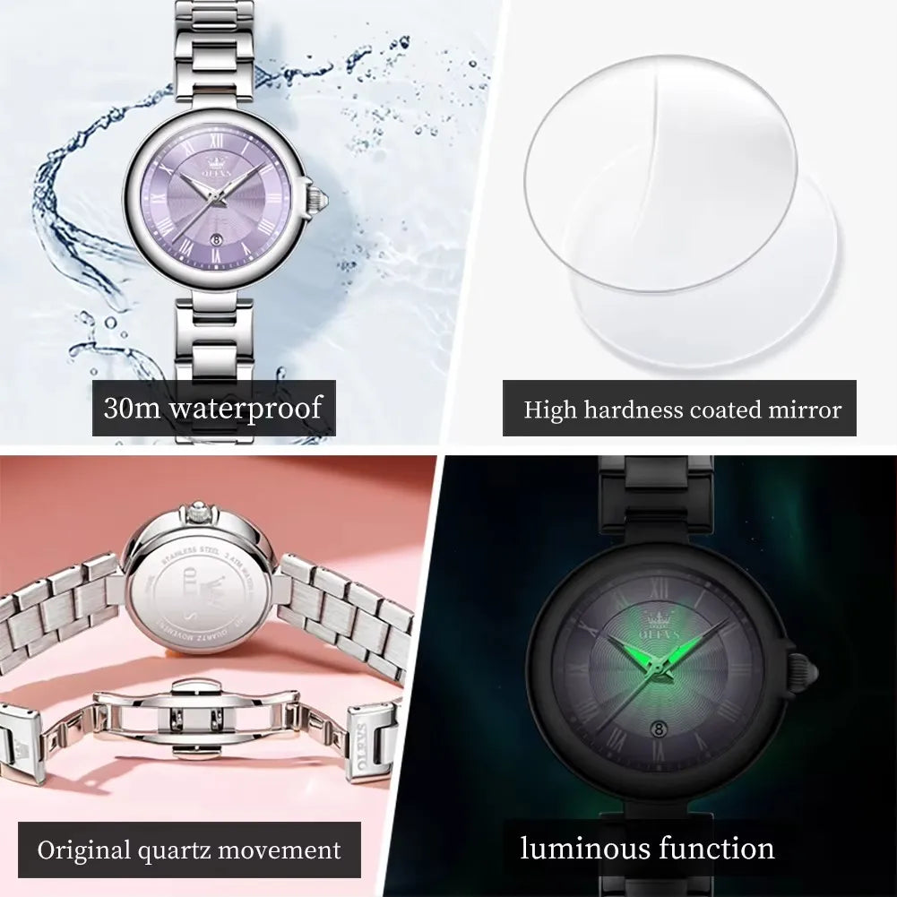 OLEVS 5608 Women’s Fashion Watch – Light Luxury Waterproof Luminous Chronograph Quartz Movement Wristwatch