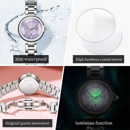 OLEVS 5608 Women’s Fashion Watch – Light Luxury Waterproof Luminous Chronograph Quartz Movement Wristwatch