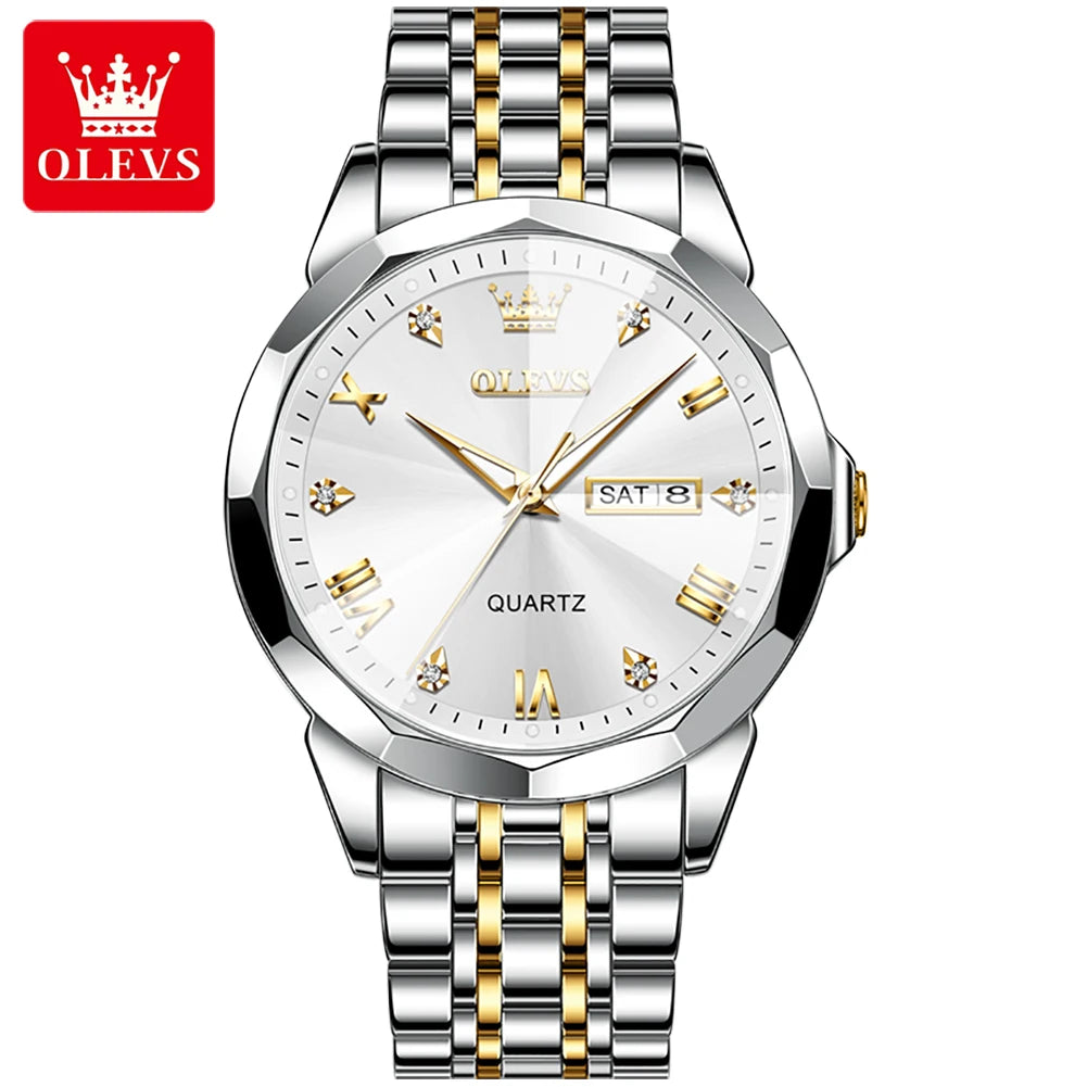 OLEVS 9931 Luxury Business Watch – Waterproof Luminous Quartz Steel Wristwatch for Men