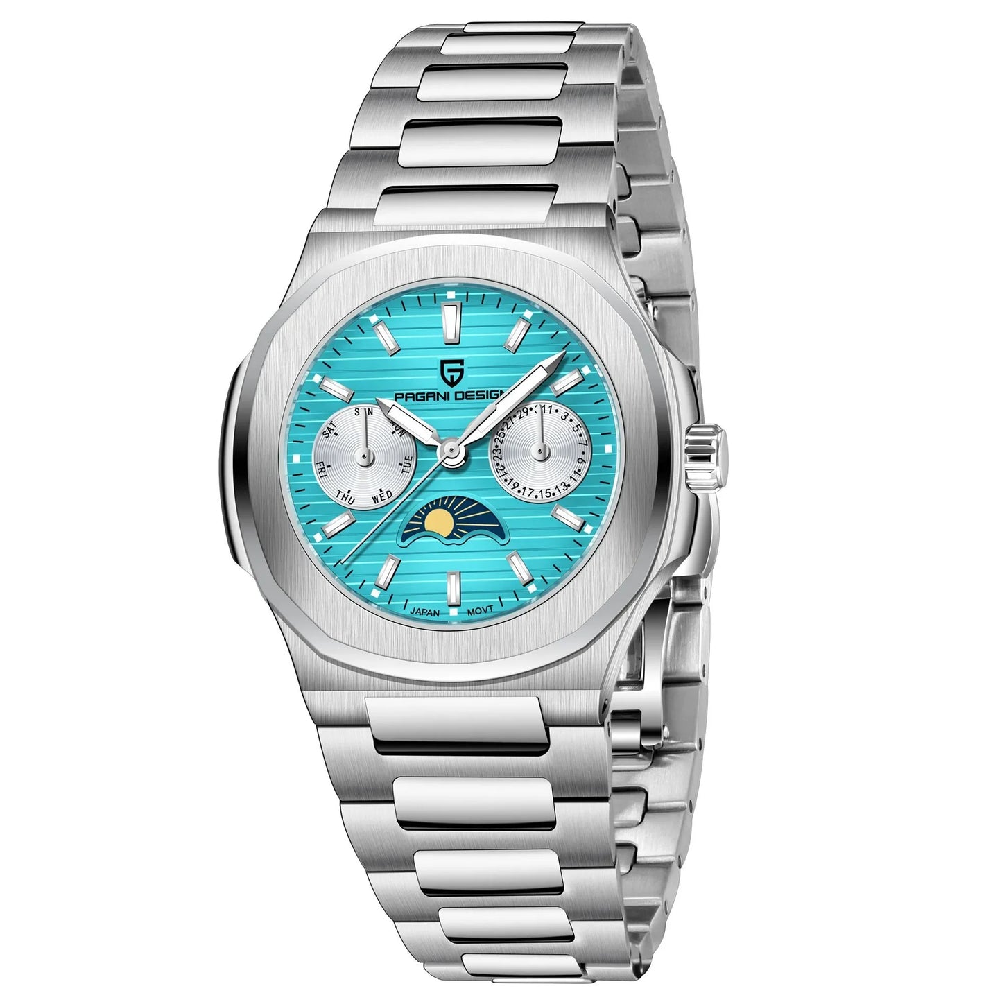 PAGANI DESIGN 1786 Luxury Quartz Watch - Men's Multifunctional Chronograph, Moon Phase, Women's Automatic Option