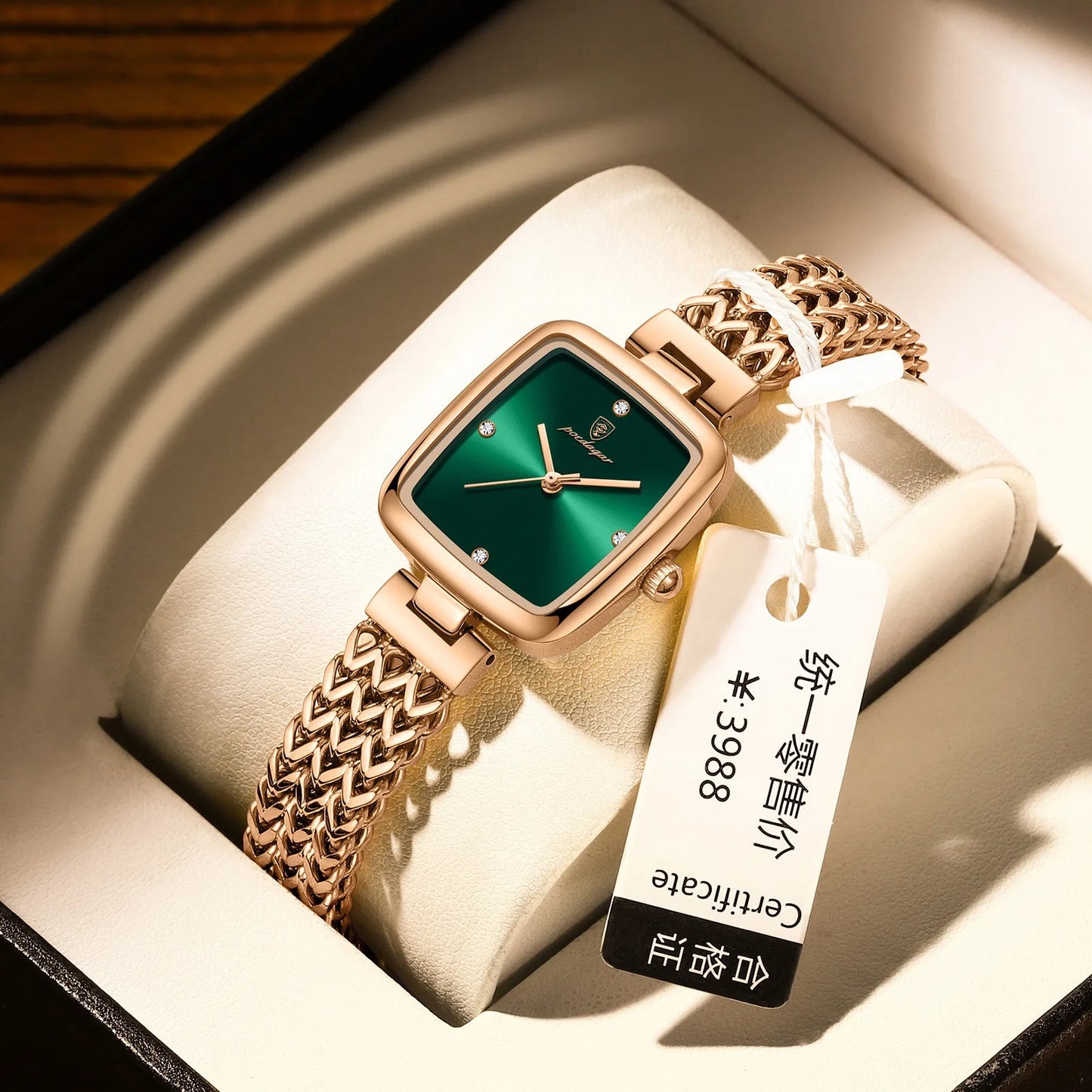 POEDAGAR 768 Luxury Women's Wristwatch – Elegant Waterproof Stainless Steel Diamond Quartz Watch for Ladies Reina
