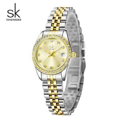 Luxury Retro Women’s Quartz Watch – Classic Art Design Ladies Wristwatch with Calendar, Fashion Elegant Quartz Timepiece Genevieve