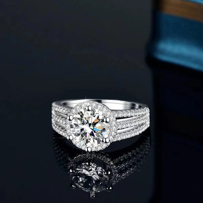 Moissanite Ring in 925 Sterling Silver – Elegant Niche Design for Girlfriend, Engagements, Weddings & Birthday Gifts Chelsea
