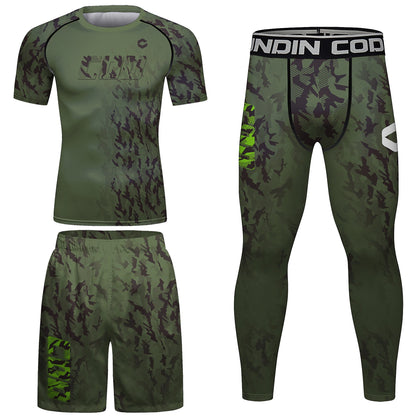 Cody Lundin Men’s MMA Training Set – Jiu Jitsu Rashguard T‑Shirt & Pants with Muay Thai Shorts