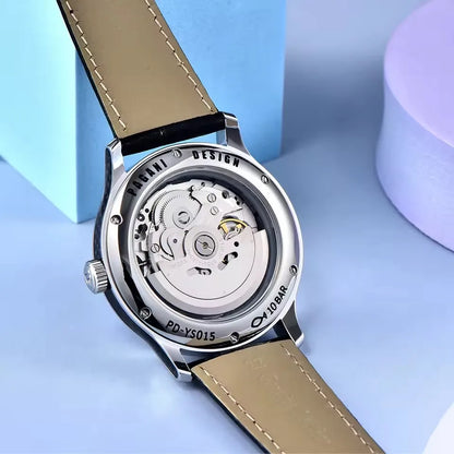 PAGANI DESIGN PD‑YS015 Men’s Automatic Watch – 41mm Fashion Mechanical Wristwatch, Japan NH39 Movement, 10Bar Waterproof, Leather Strap