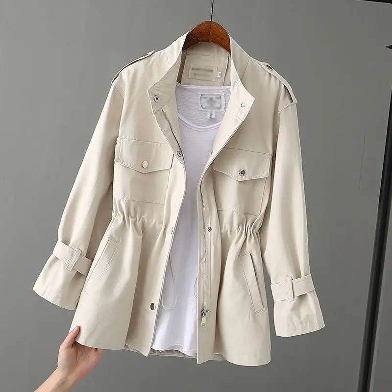 Spring Korean‑Style Women’s Jacket – Loose Fit, Slimming Waist, Long‑Sleeved Fashion Design Jodie