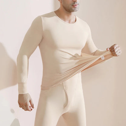 Men's Winter Thermal Underwear Set – Soft, High-Stretch, Thick, Warm O-Neck Tights for Maximum Comfort